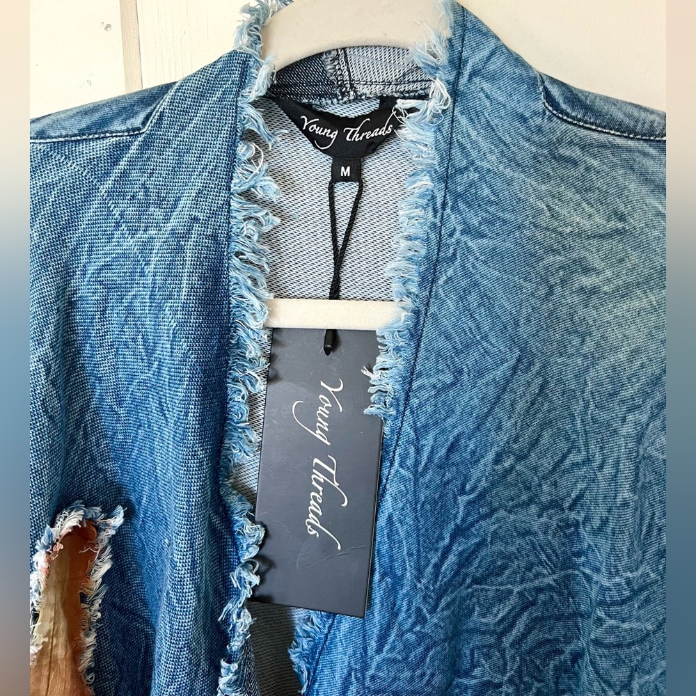 New! Young Threads Artisan Boho Patchwork Denim C… - image 7